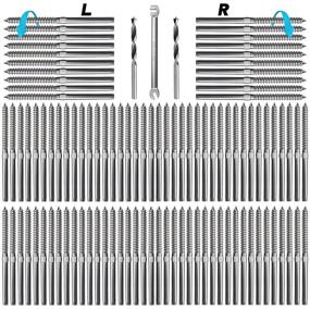 img 4 attached to 🔩 Steel DN Mate: 100-Pack T316 Stainless Steel Swage Lag Screws for Cable Railing Kit, Wood Post, and Baluster - Threaded for Left & Right Handed Use, Includes Wrench