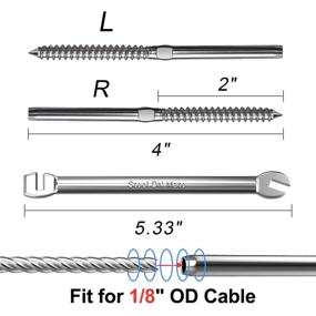 img 3 attached to 🔩 Steel DN Mate: 100-Pack T316 Stainless Steel Swage Lag Screws for Cable Railing Kit, Wood Post, and Baluster - Threaded for Left & Right Handed Use, Includes Wrench