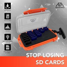 img 2 attached to 🔒 Durable Waterproof SD Card Holder Case - Orange - Holds 35 Standard & Micro SD Cards - Ideal for Hunting & Camera Memory Card Storage - Proven Wild Standard and Micro SD Card Holder