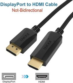 img 1 attached to 6ft 2-Pack DisplayPort to HDMI Cable, Male to Male Gold-Plated Braided Cord for FHD Video and Audio – Compatible with Dell, HP, Insignia, Samsung, and More