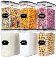 🔒 skroam cereal containers storage: airtight food storage solution for kitchen & pantry organization - bpa-free plastic canister with lid, 20 labels & marker included логотип