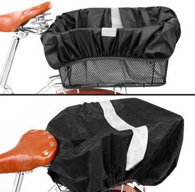 img 1 attached to 🚲 ANZOME Rear Bike Basket: Metal Wire Bicycle Cargo Rack with Heavy Duty Reflective Black Waterproof Cover - Under Seat Mount for Secure Storing