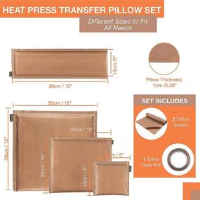img 3 attached to 🔥 Innovative Heat Press Pillow Bundle - 4 Transfer Pillows, 2 Teflon Sheets, and 1 Tape Roll for Flawless Ironing - Eliminate Indentations Quickly - Fire-Resistant, Waterproof, and Reusable!