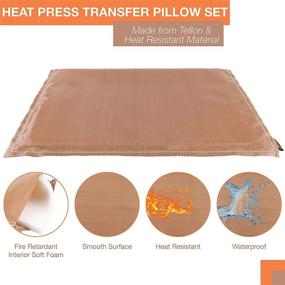 img 2 attached to 🔥 Innovative Heat Press Pillow Bundle - 4 Transfer Pillows, 2 Teflon Sheets, and 1 Tape Roll for Flawless Ironing - Eliminate Indentations Quickly - Fire-Resistant, Waterproof, and Reusable!