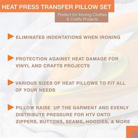 img 1 attached to 🔥 Innovative Heat Press Pillow Bundle - 4 Transfer Pillows, 2 Teflon Sheets, and 1 Tape Roll for Flawless Ironing - Eliminate Indentations Quickly - Fire-Resistant, Waterproof, and Reusable!