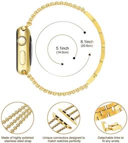 img 3 attached to Fastgo Stainless Steel Metal Chains Link Band For Apple Watch Series 6 5 40Mm/44Mm 38Mm 42Mm Women Cuff