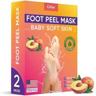 peach foot peel mask (2 pairs) – ultimate foot treatment for smooth and dead skin-free feet with aloe vera gel and natural peach extract – perfect foot peeling mask for men and women logo