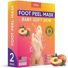 img 4 attached to Peach Foot Peel Mask (2 Pairs) – Ultimate Foot Treatment for Smooth and Dead Skin-Free Feet with Aloe Vera Gel and Natural Peach Extract – Perfect Foot Peeling Mask for Men and Women