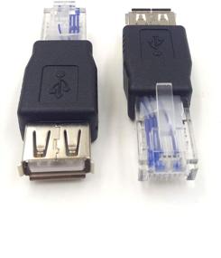 img 2 attached to Haokiang (2-Pack) USB - RJ45 Ethernet Adapter: USB2.0 A Female to RJ45 Male AF-8P8C Connector for Network Transfer