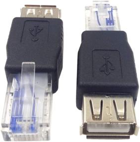 img 4 attached to Haokiang (2-Pack) USB - RJ45 Ethernet Adapter: USB2.0 A Female to RJ45 Male AF-8P8C Connector for Network Transfer