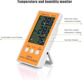 img 2 attached to JLENOVEG Digital Reptile Thermometer Hygrometer: Accurate Monitoring for Aquariums, Reptile Tanks, and Fish Tanks with Max/Min Records