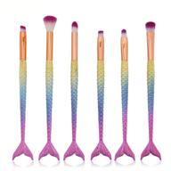 💄 enhance your makeup technique with the 6pcs mermaid makeup brush set: foundation, eyebrow, eyeliner, blush, concealer brushes logo