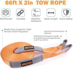 img 1 attached to 🌳 ORCISH 66ft X 2In Tree Saver Recovery Tow Strap: 17600lb Capacity, Ultimate Winch Strap Solution