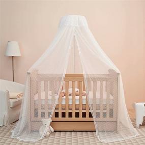 img 3 attached to Ultimate Baby Bed Canopy: Adjustable Clip-on Stand, Cot Net Tent, Hanging Dome Curtain, See Through Mesh Cover with Stand Rod