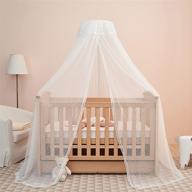 ultimate baby bed canopy: adjustable clip-on stand, cot net tent, hanging dome curtain, see through mesh cover with stand rod logo