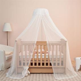 img 4 attached to Ultimate Baby Bed Canopy: Adjustable Clip-on Stand, Cot Net Tent, Hanging Dome Curtain, See Through Mesh Cover with Stand Rod