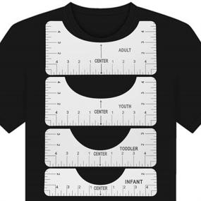 img 4 attached to 👕 4 Pack T-Shirt Alignment Tool: Ultimate T-Shirt Ruler Guide for Perfect Vinyl, Htv, and Heat Transfer Alignment - Fits Adult, Youth, Toddler, and Infant Sizes