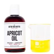 🍑 premium cold-pressed apricot kernel oil - 4 oz, organic, unrefined, 100% pure - ideal for moisturizing face and hair, perfect massage oil or essential oils carrier - by better shea butter logo