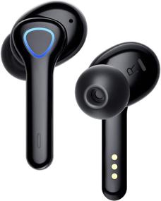 img 4 attached to True Wireless Earbuds for iPhone Android: Microphone, Noise Cancelling, Waterproof - Bluetooth in-Ear Workout Headphones with Blue Tooth Earphones