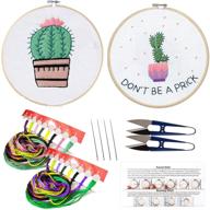 🧵 2-pack embroidery kit: cross stitch starter set with embroidery hoop, color threads, and embroidery scissors - perfect for beginners, adults, kids - handmade needlepoint kits logo