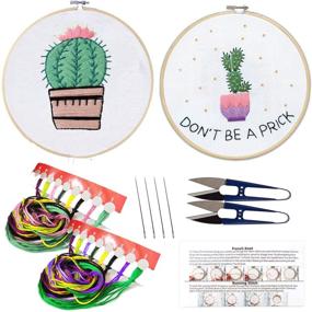 img 4 attached to 🧵 2-Pack Embroidery Kit: Cross Stitch Starter Set with Embroidery Hoop, Color Threads, and Embroidery Scissors - Perfect for Beginners, Adults, Kids - Handmade Needlepoint Kits