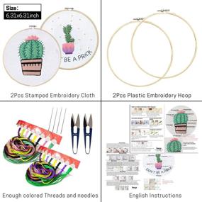 img 3 attached to 🧵 2-Pack Embroidery Kit: Cross Stitch Starter Set with Embroidery Hoop, Color Threads, and Embroidery Scissors - Perfect for Beginners, Adults, Kids - Handmade Needlepoint Kits