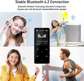 img 2 attached to 🎧 Bluetooth MP3 Player 32GB - Portable Lossless Music Player for Kids with Earphones and Built-in Speaker - Perfect for Walking, Jogging - Touch Buttons Design - FM Radio, Voice Recorder, E-Book Support