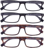 men and women's vintage reading glasses comfortable eyeglasses 4 pack readers logo