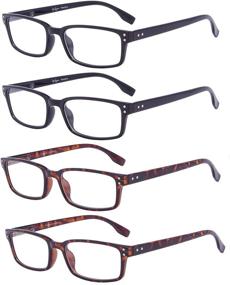 img 3 attached to Men and Women's Vintage Reading Glasses Comfortable Eyeglasses 4 Pack Readers