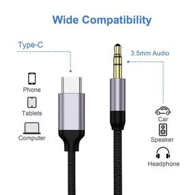 img 3 attached to 🎧 USB C to 3.5mm Aux Cable (2 Pack) - Eanetf Type C Male to 3.5mm Male Jack Adapter Audio Cable Cord - Compatible with Samsung Galaxy S21 S20 Ultra S20+ Plus 5G, Note 20/10, Pixel 4/3 XL - 3.3ft