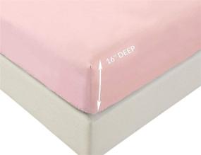 img 2 attached to Breathable Luxury Lightweight Pink Marquess Microfiber Sheet Set - 4-Piece Deep Pocket Bedding Sheets for Queen Size Bed