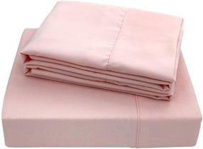 img 1 attached to Breathable Luxury Lightweight Pink Marquess Microfiber Sheet Set - 4-Piece Deep Pocket Bedding Sheets for Queen Size Bed