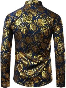 img 3 attached to 🌸 ZEROYAA Nightclub Men's Clothing and Shirts - Flower Print Buttoned