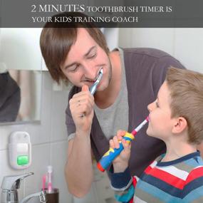 img 2 attached to 🦷 Wireless Battery-Powered 2-Minute Teeth Brush Timer for Kids + 20-Second Bathroom Hand Washing Timer - LED Color Indicator Light - Stick-On Timer for Children Training Coach