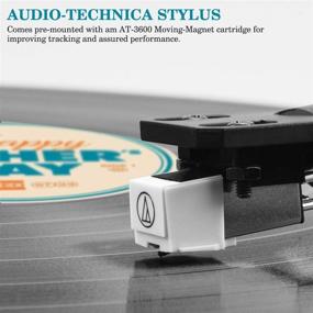 img 3 attached to 🎵 Voksun 3-Speed Precision Turntable: High Fidelity Vinyl Record Player with Dual 15 Watt Speakers, Magnetic Cartridge, Belt-Drive, Bluetooth and Natural Walnut Design