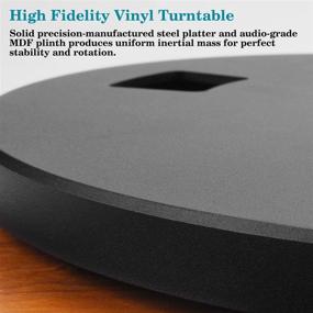 img 2 attached to 🎵 Voksun 3-Speed Precision Turntable: High Fidelity Vinyl Record Player with Dual 15 Watt Speakers, Magnetic Cartridge, Belt-Drive, Bluetooth and Natural Walnut Design