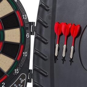 img 1 attached to 🎯 Arachnid Reactor Electronic Dartboard: LCD Display, Cricket Scoring, 8-Player Scoring - Ultimate Dartboard & Cabinet Combo