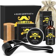 beard growth kit - ultimate beard roller kit with growth oil, roller, balm, comb | men's gifts for birthday, husband, dad, boyfriend logo