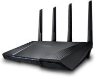 🔒 asus rt-ac87u ac2400 dual band gigabit wifi router with aiprotection lifetime security powered by trend micro, adaptive qos, and parental control logo