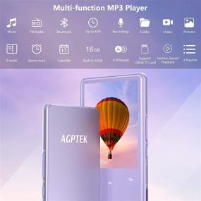 img 2 attached to AGPTEK Portable Music Player with Bluetooth 5.0, Speaker, 2.4 Inch Screen, 16GB, FM Radio, Recordings - Purple