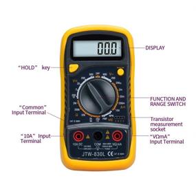 img 3 attached to Wintact DMM Meter - Digital Multimeter with Amp, Ohm, Volt, Diode, Continuity, Transistor Test, AC/DC Voltage, AC Current & Resistance Tester Backlit (Dual Fused for Anti-Burn)