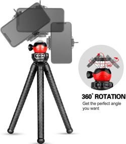 img 3 attached to Versatile Phone Tripod with Wireless Remote: Flexible, Portable, and Adjustable for iPhone and Android Camera Photography