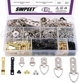 img 4 attached to Swpeet 415Pcs Picture Hangers Kit: Heavy Duty Assorted Hanging Solutions with Screws - 7 Models in Transparent Box