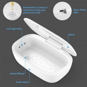 img 3 attached to Переносной УФ-стерилизаторный бокс: беспроводное зарядное устройство с 6 UVC-светодиодами, стерилизует мобильный телефон, косметические инструменты, очки, наушники, часы, ювелирные изделия, ключи - 99,9% стерилизации