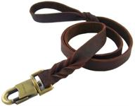 🐾 cocopet - premium leather dog training leash - ideal for medium and large dogs - heavy-duty soft & oily - 3ft long logo