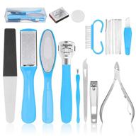 👣 baban professional 17-piece pedicure kit for women - foot scrubber, callus remover set with nail clippers - stainless steel tools for exfoliating, dead skin removal, wet & dry use logo