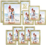 🖼️ maestro collection gold photo frames set - 10 pc (5x 4x6, 3x 5x7, 2x 8x10), classy contemporary style for wall gallery - icona bay combination frames логотип