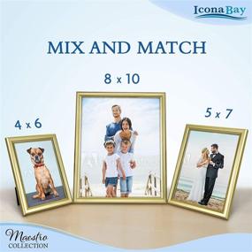 img 1 attached to 🖼️ Maestro Collection Gold Photo Frames Set - 10 PC (5x 4x6, 3x 5x7, 2x 8x10), Classy Contemporary Style for Wall Gallery - Icona Bay Combination Frames