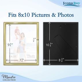 img 3 attached to 🖼️ Maestro Collection Gold Photo Frames Set - 10 PC (5x 4x6, 3x 5x7, 2x 8x10), Classy Contemporary Style for Wall Gallery - Icona Bay Combination Frames