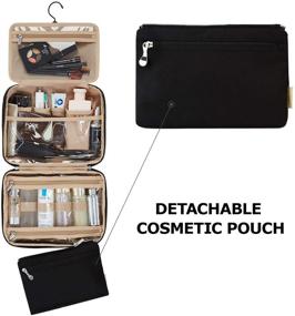 img 1 attached to 👜 BAGSMART Toiletry Bag Hanging Travel Organizer with Transparent Cosmetic Bag - TSA Approved Full Sized Toiletries Organizer (Black)